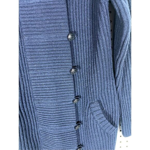 Brooks Brothers full zip cross button ribbed  cardigan wool sweater size M - Picture 5 of 10